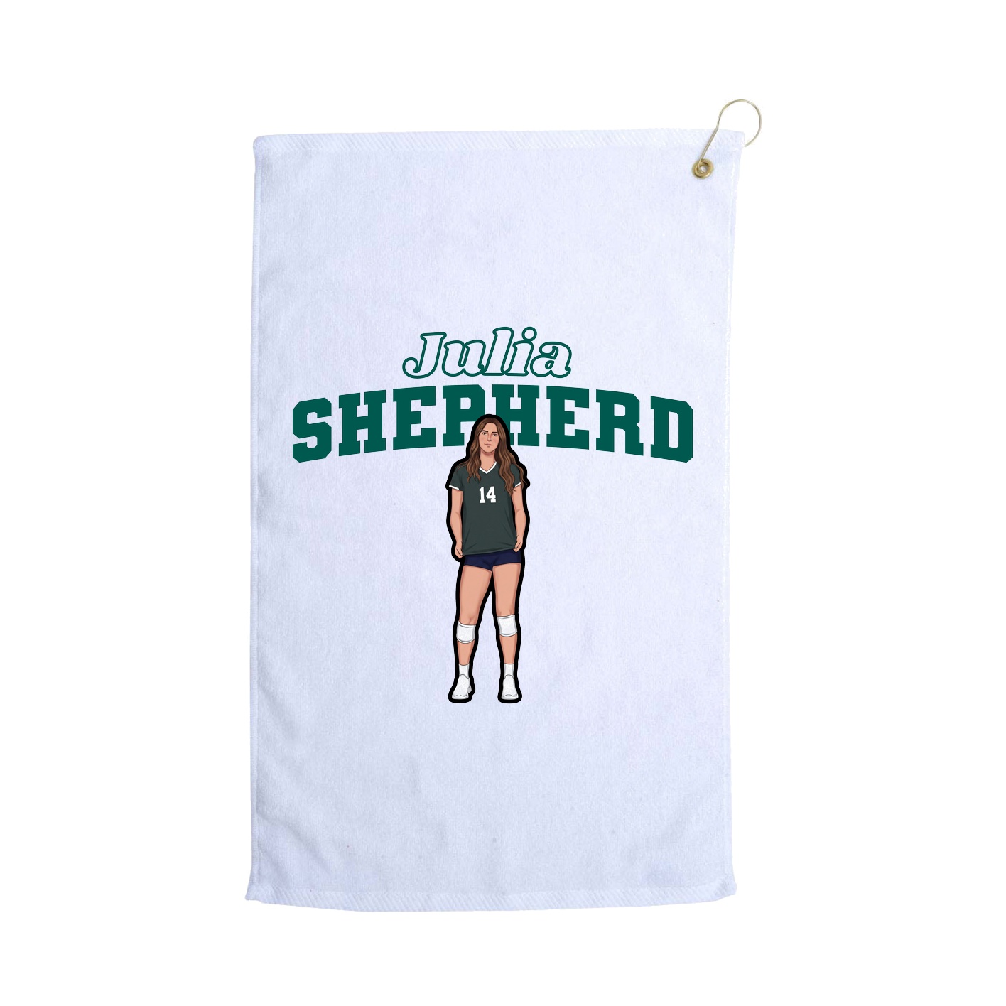 Golf Towel — Name Arch in White