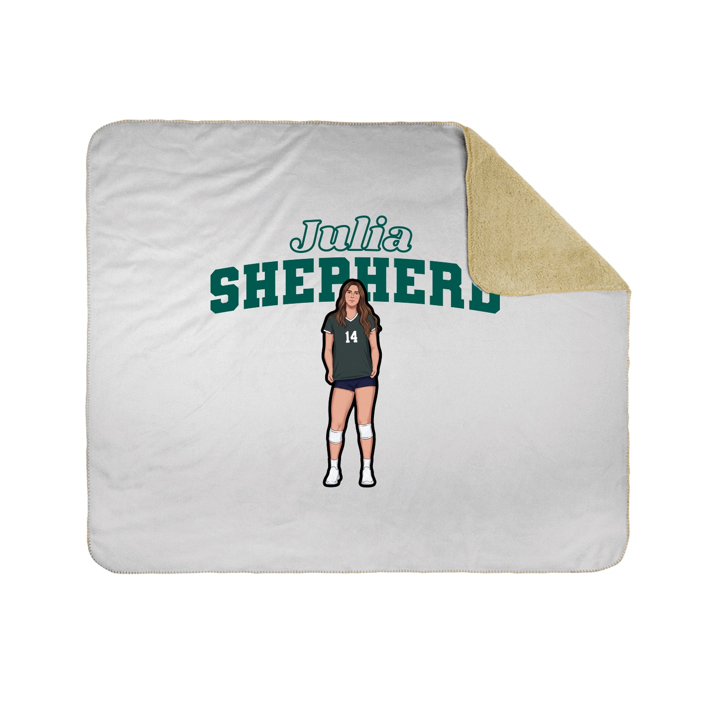 Throw Blanket — Name Arch in White