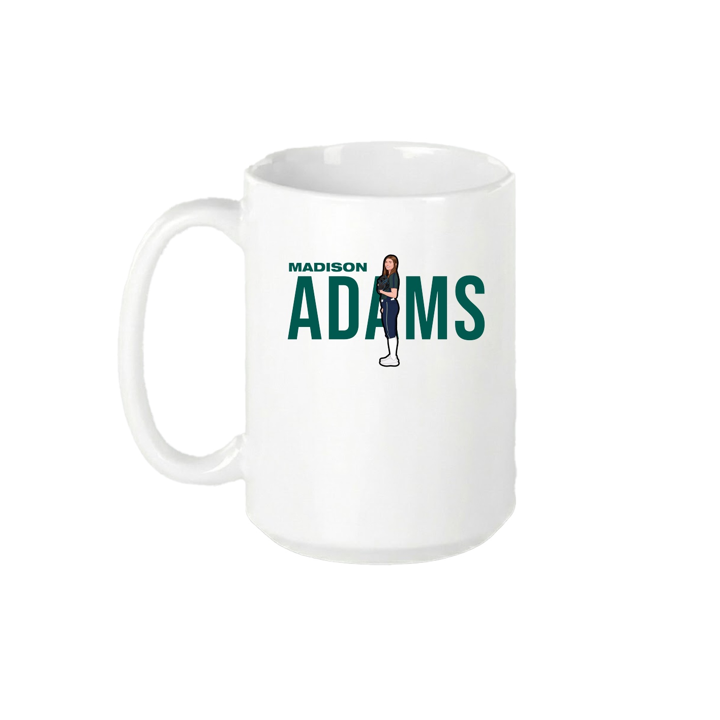 15oz Coffee Mug — Player Name in White