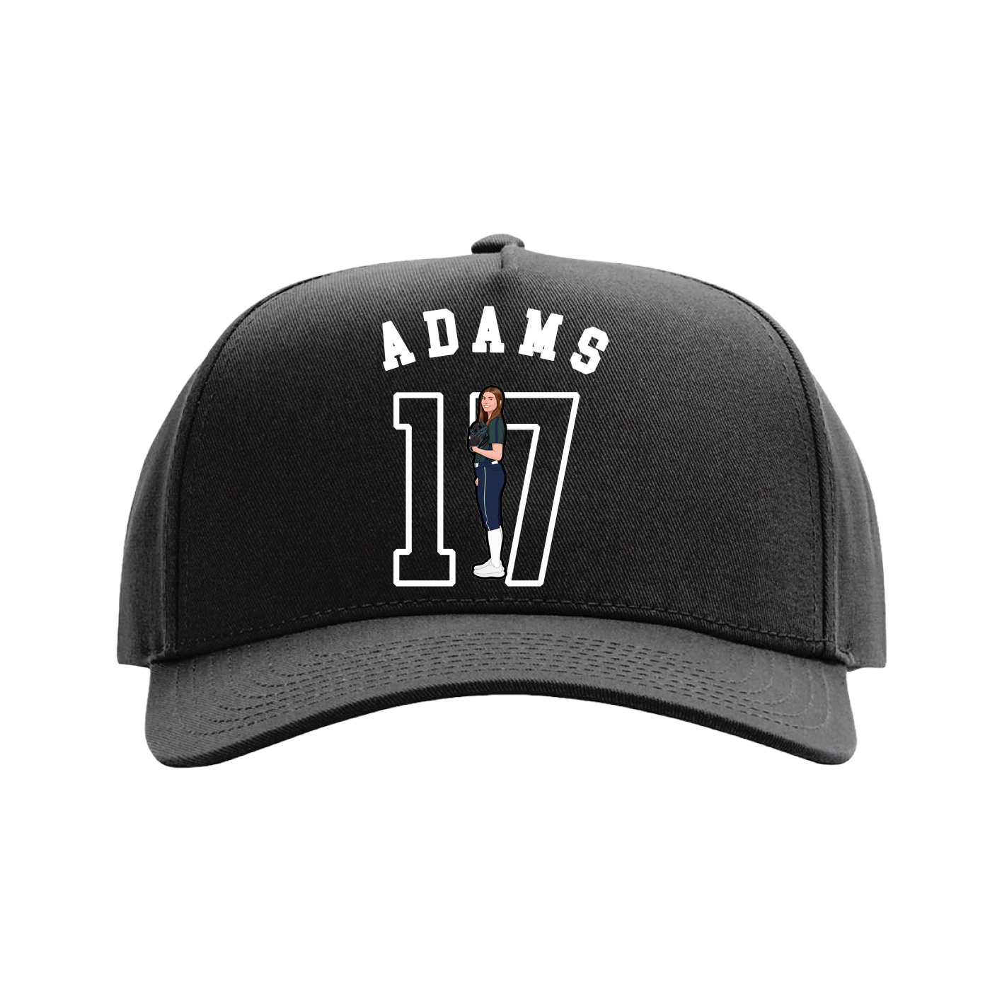Full Fabric Five-Panel Champ Cap — Shirsey Arch in Black
