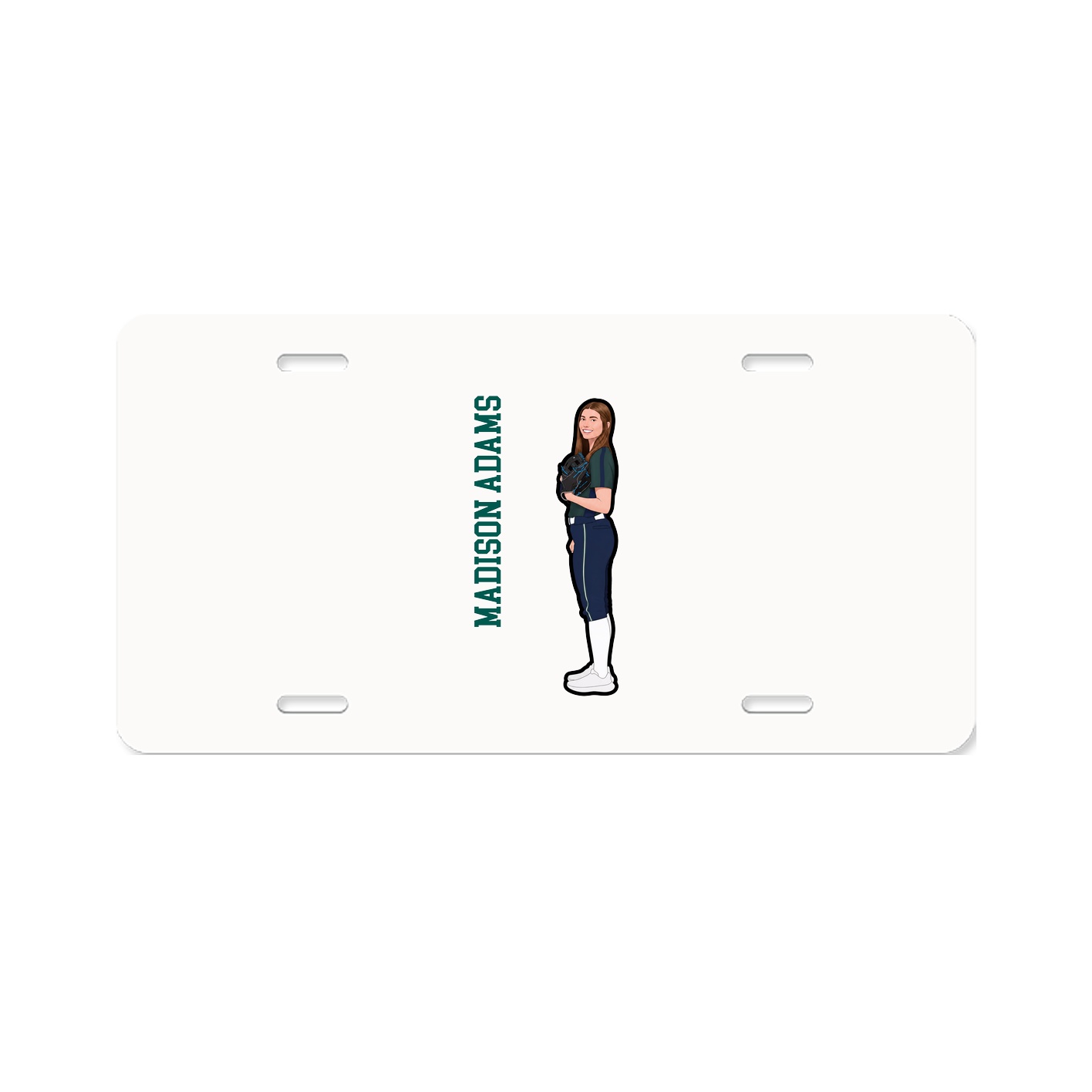 License Plate — Name Vertical in Classic
