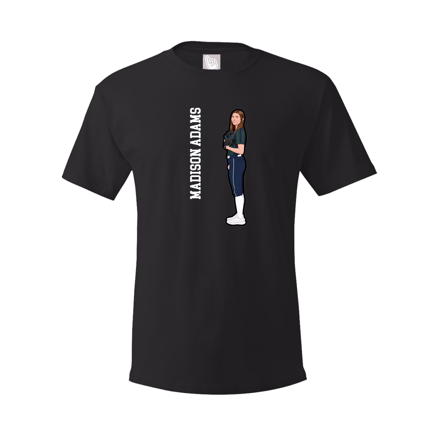Tee — Name Vertical in Black