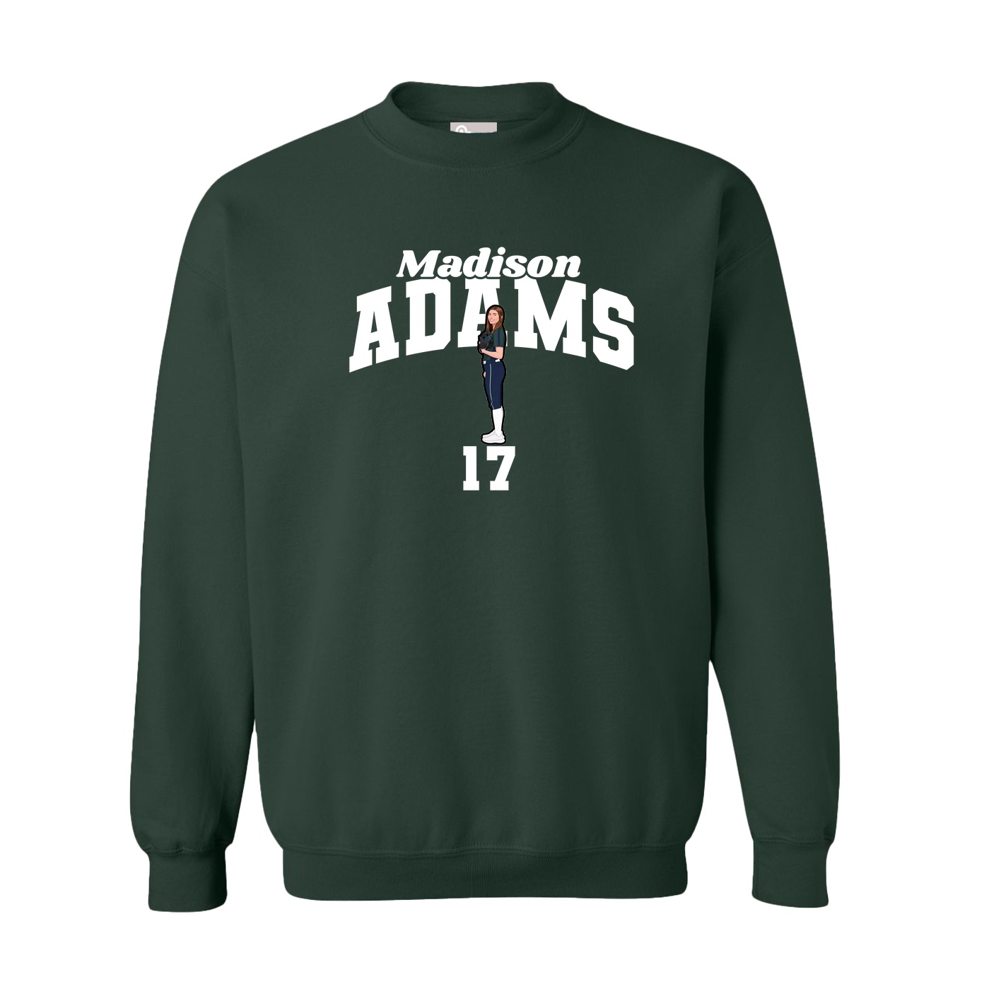 Fleece Crew — Signature Arch in Green