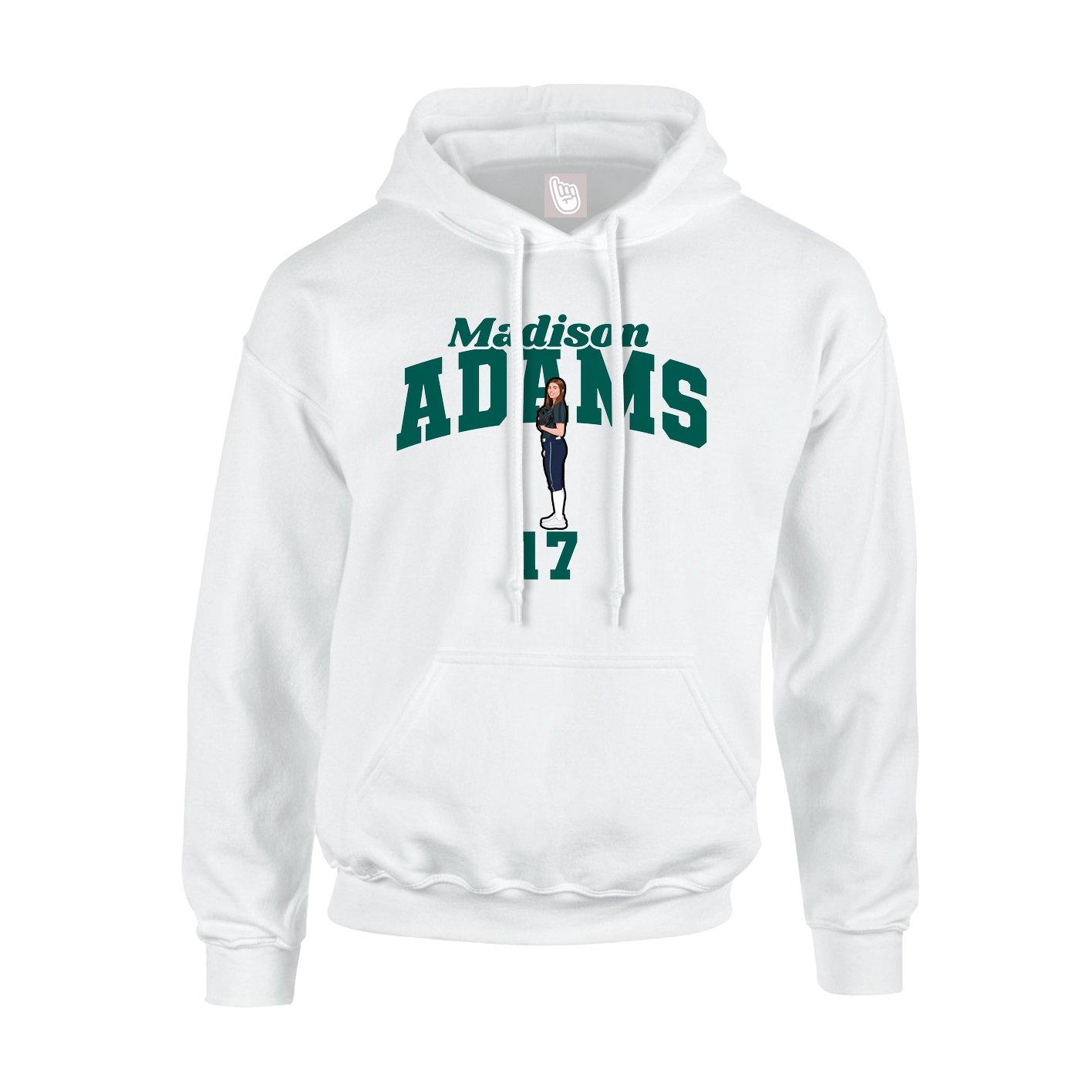 Youth Hoodie — Signature Arch in White