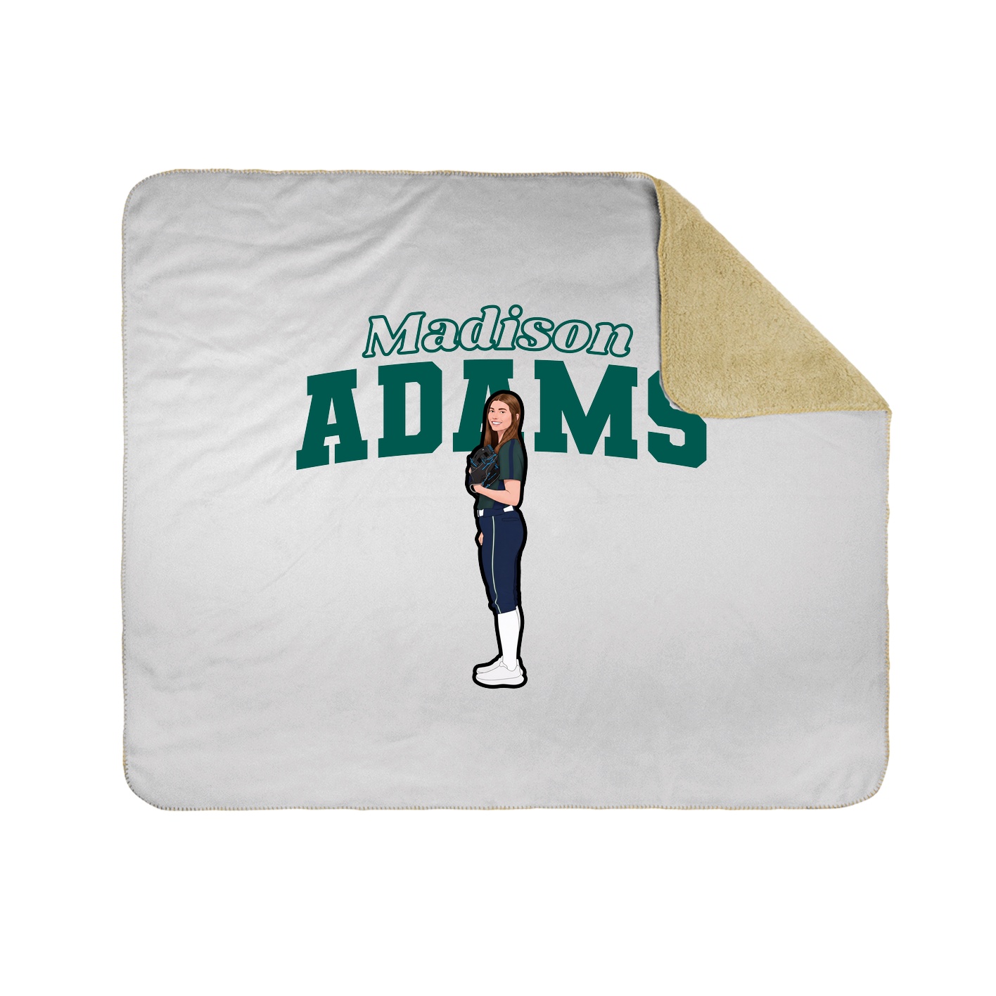 Throw Blanket — Name Arch in White