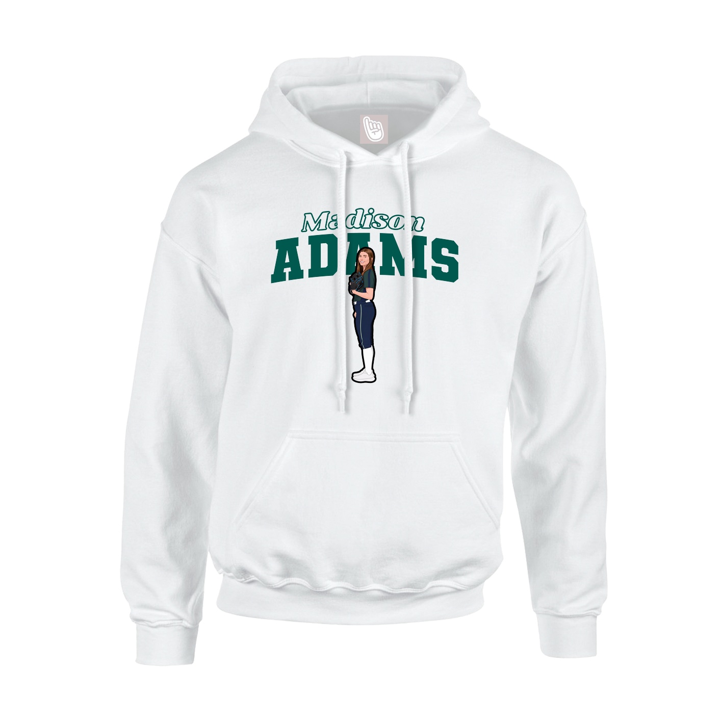 Hoodie — Name Arch in White