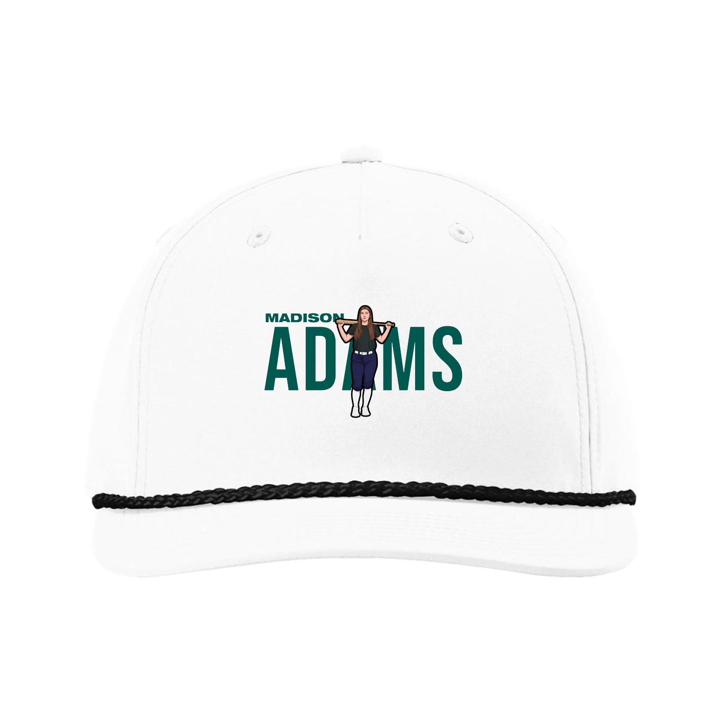 Five-Panel Classic Rope Cap — Player Name in White