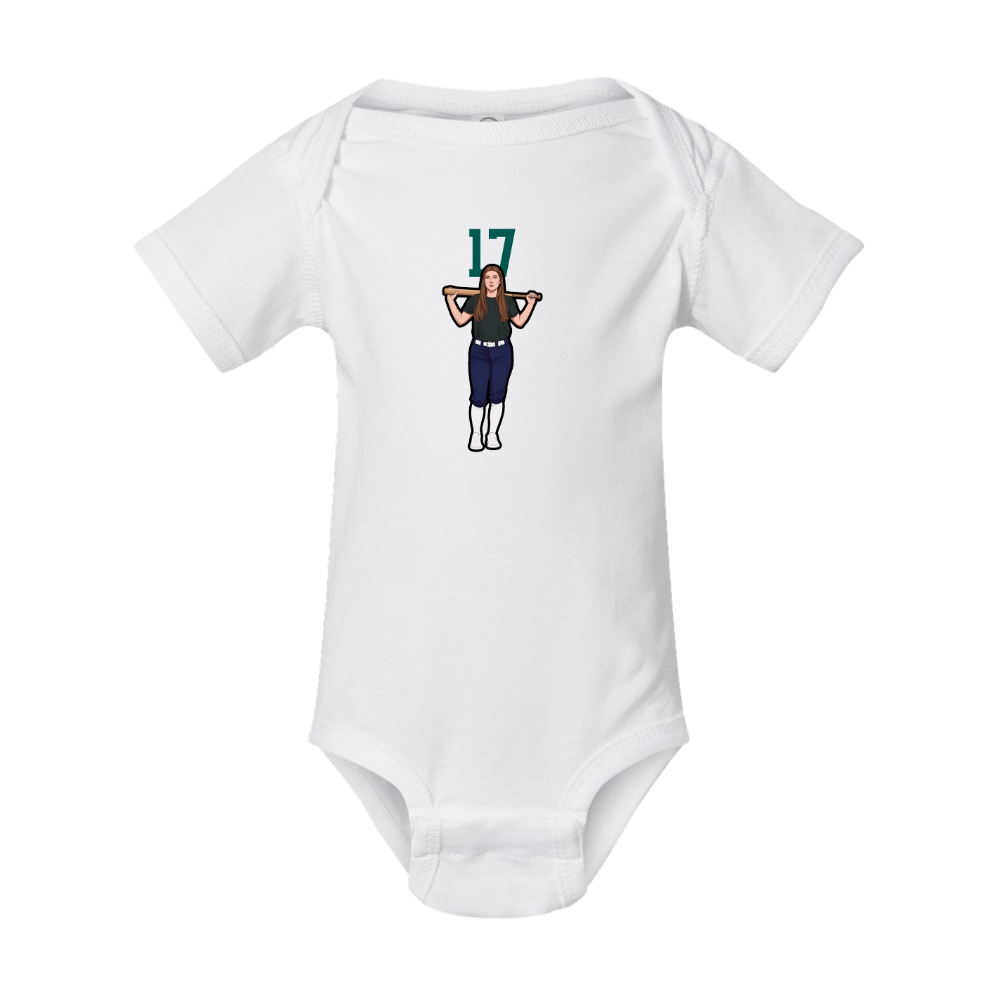 Baby Onesie — Number Top in White