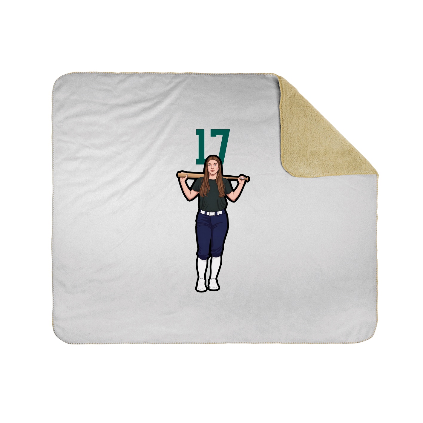 Throw Blanket — Number Top in White