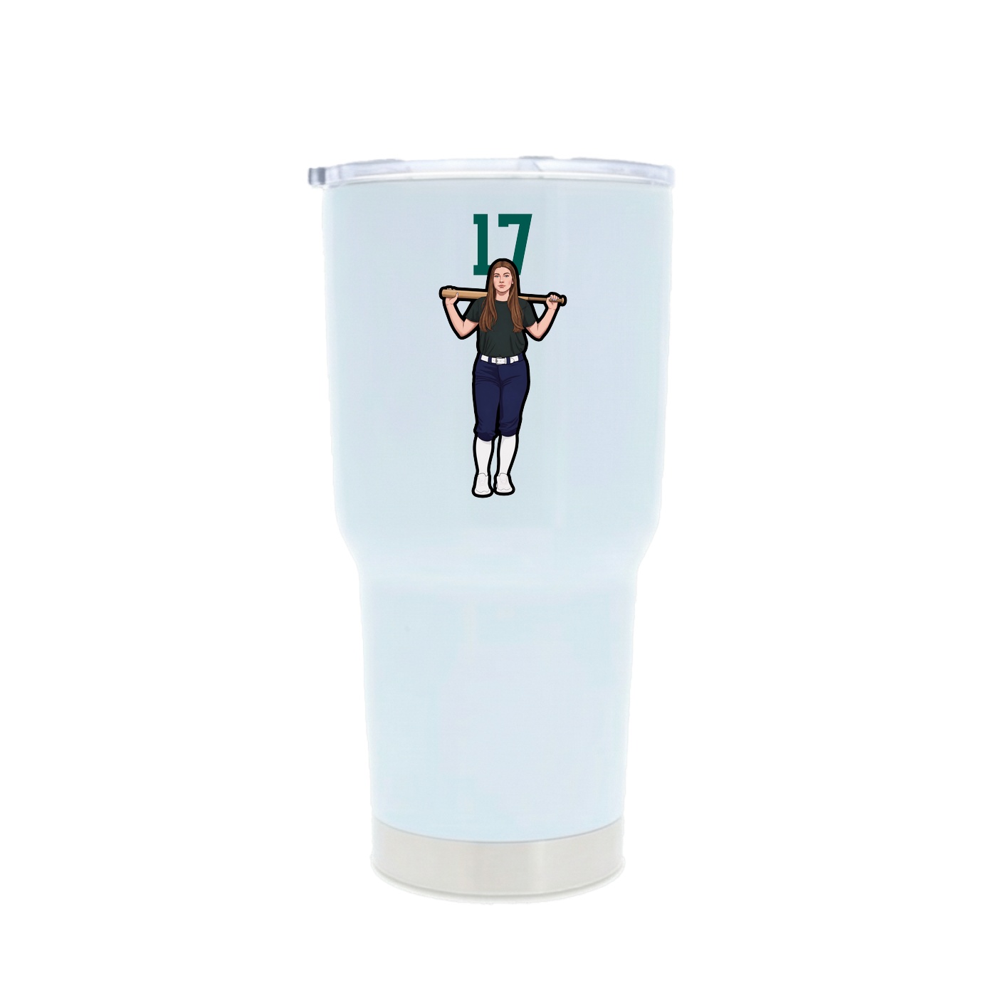 30oz Stainless Steel Tumbler — Number Top in White