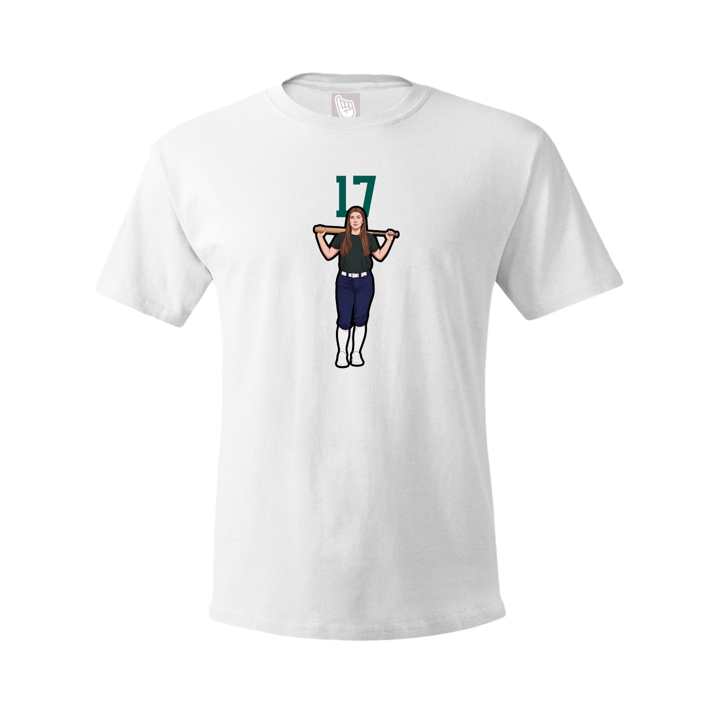 Youth Tee — Number Top in White