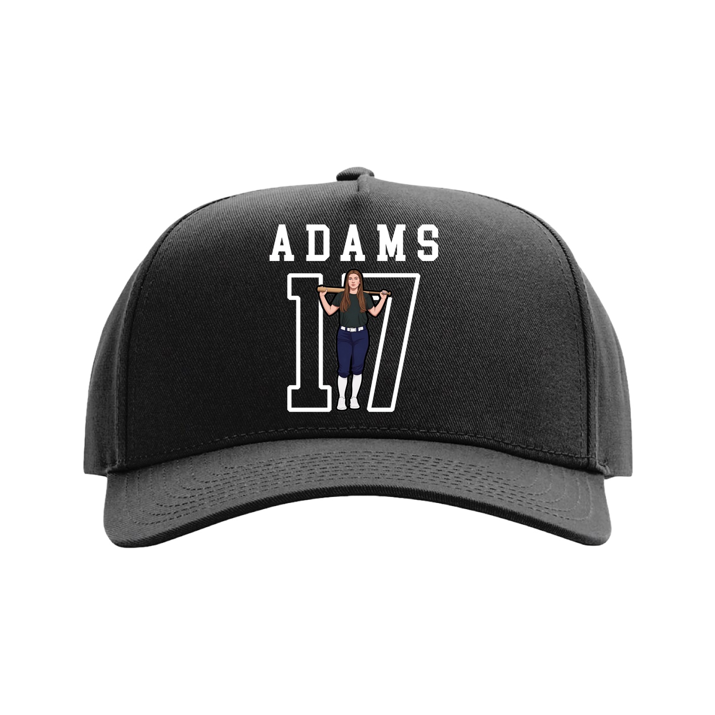 Full Fabric Five-Panel Champ Cap — Shirsey in Black