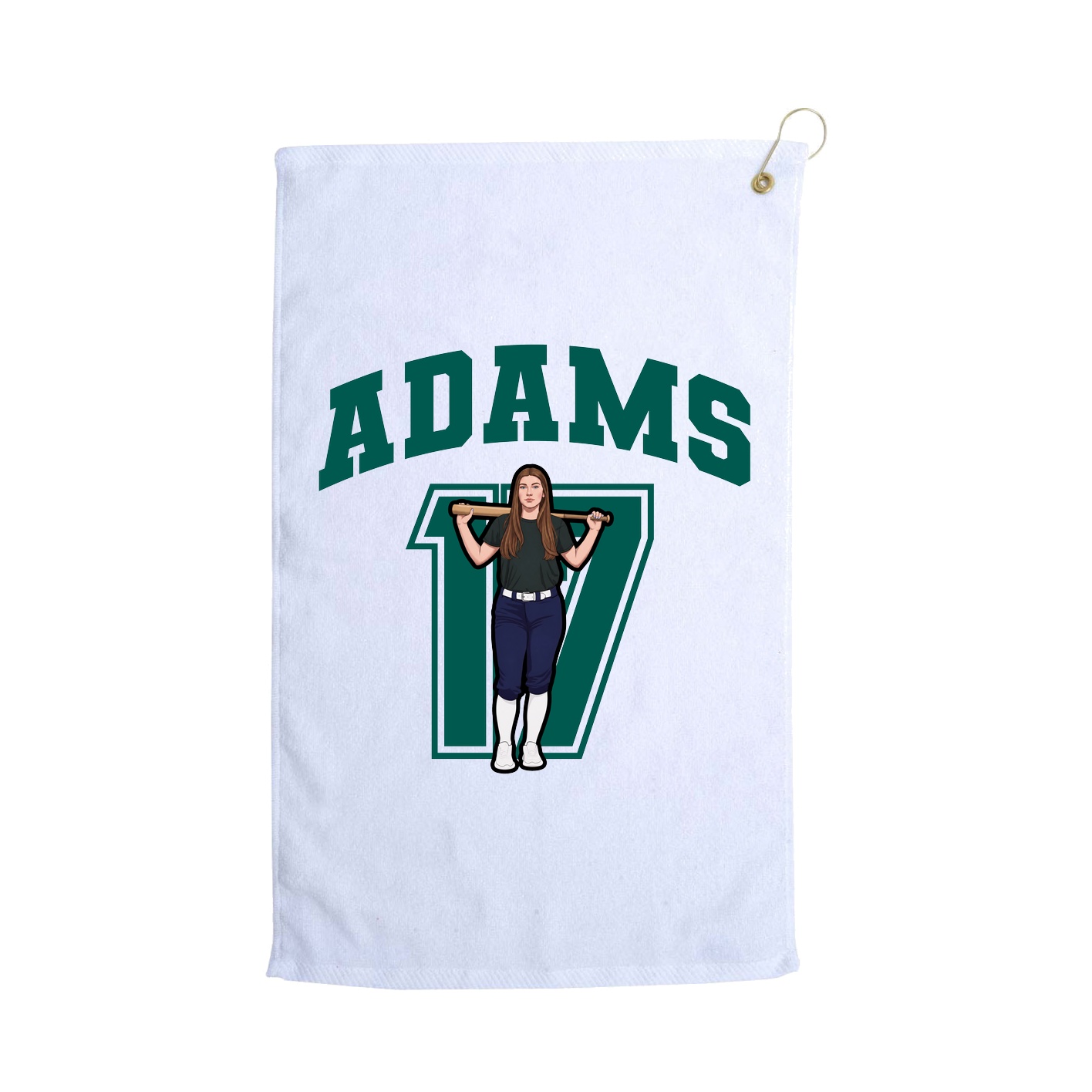Golf Towel — Number in White