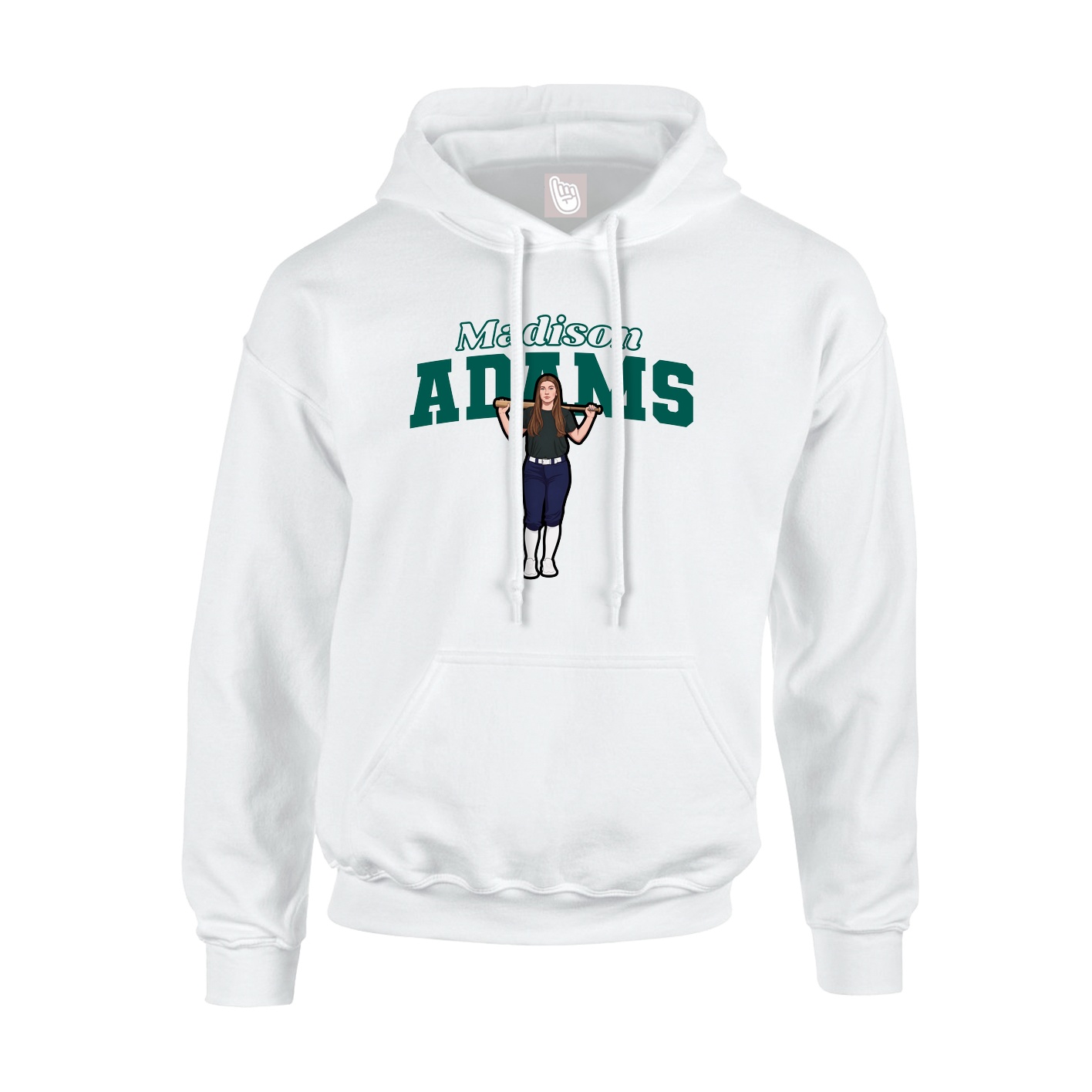Hoodie — Name Arch in White