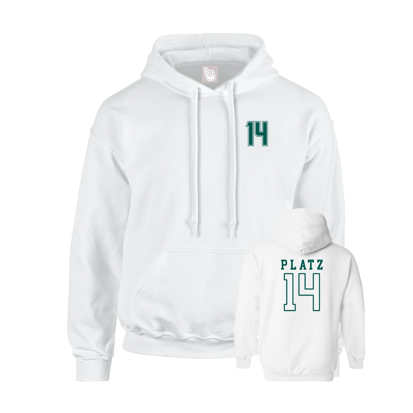 Hoodie — Chest Back in White