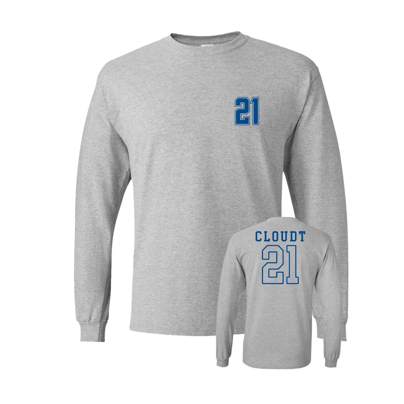 Long Sleeve Tee — Chest Back in Grey