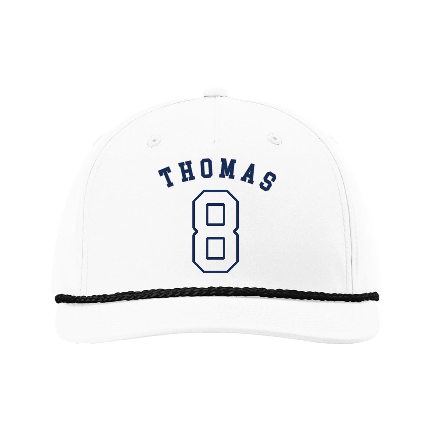 Five-Panel Classic Rope Cap — Shirsey Arch in White