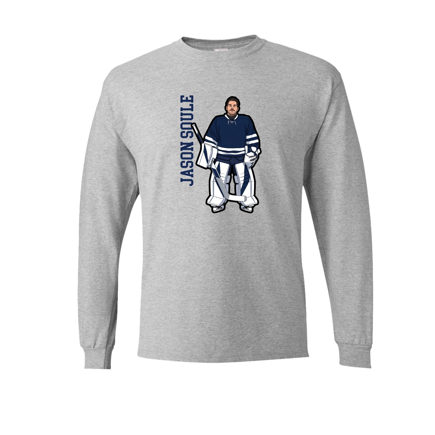 Long Sleeve Tee — Name Vertical in Grey
