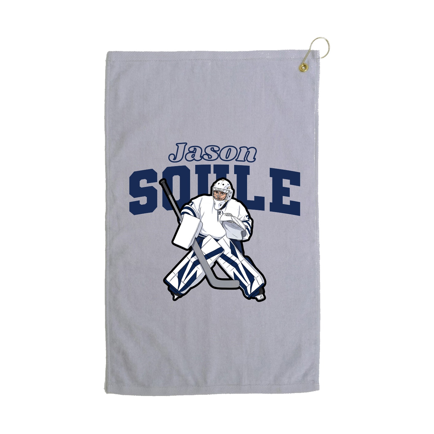 Golf Towel — Name Arch in Grey