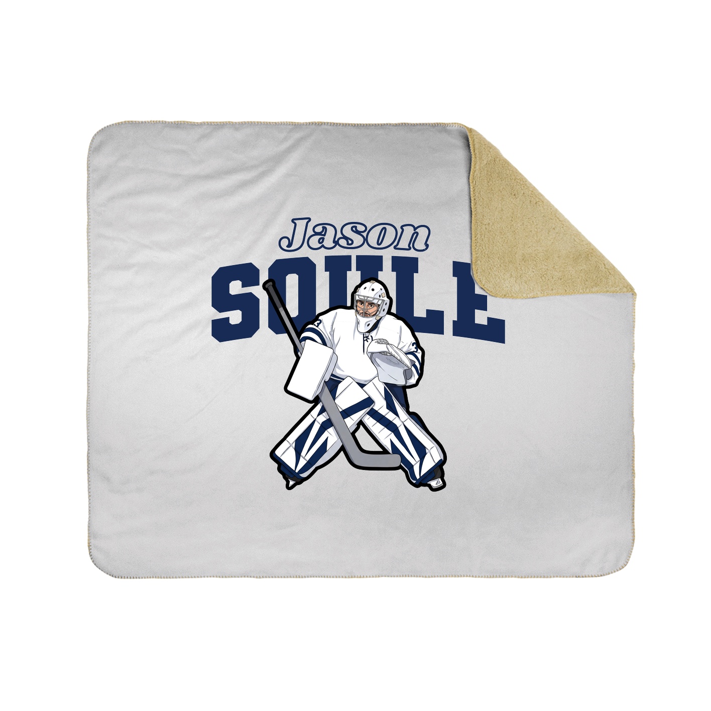 Throw Blanket — Name Arch in White