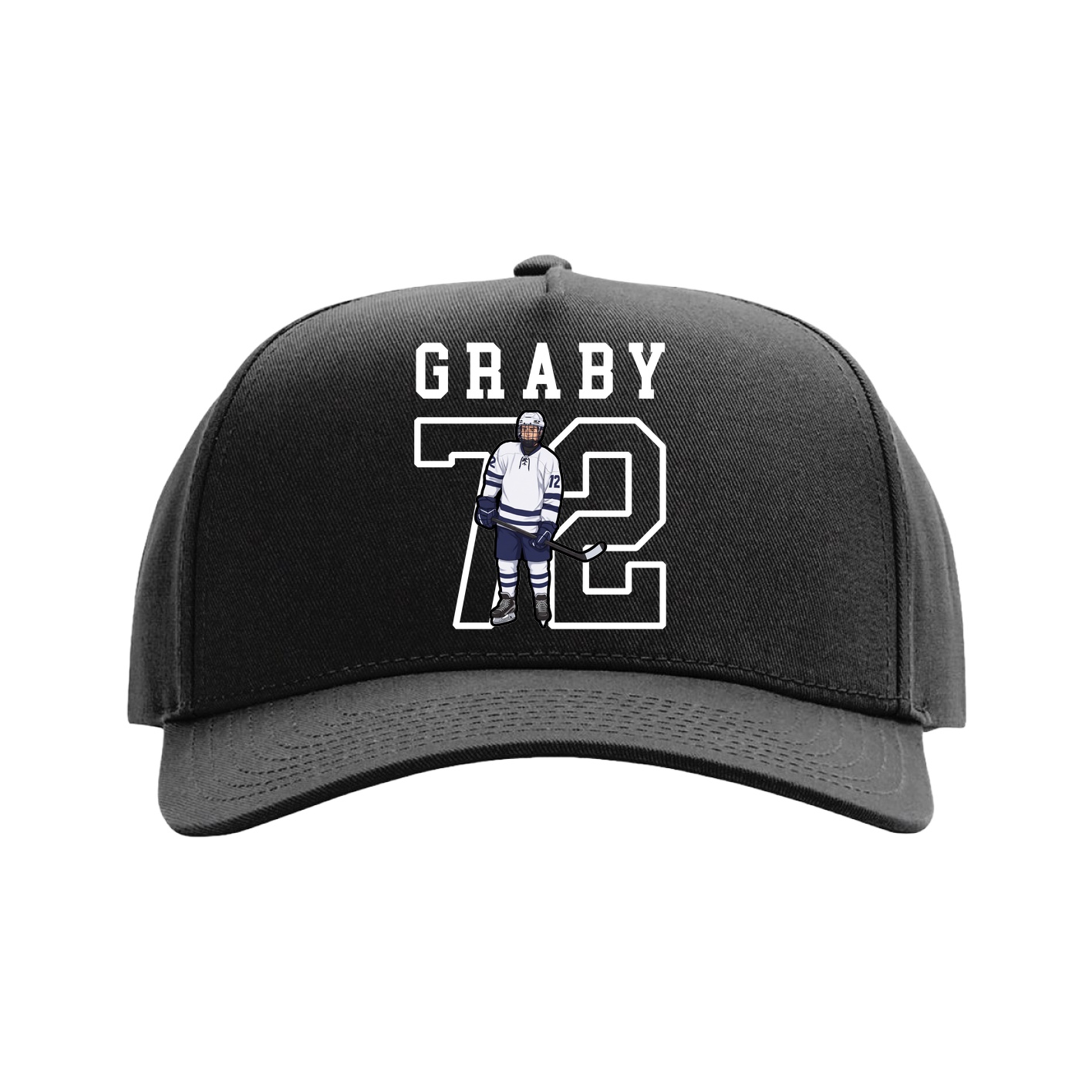 Full Fabric Five-Panel Champ Cap — Shirsey in Black