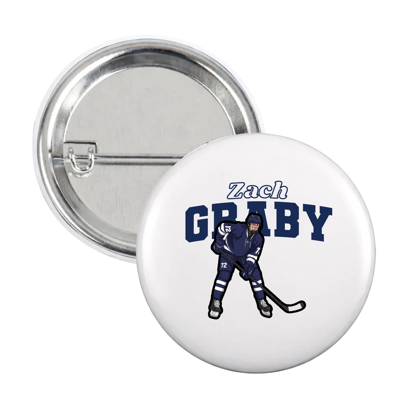 Game Day Button — Name Arch in White