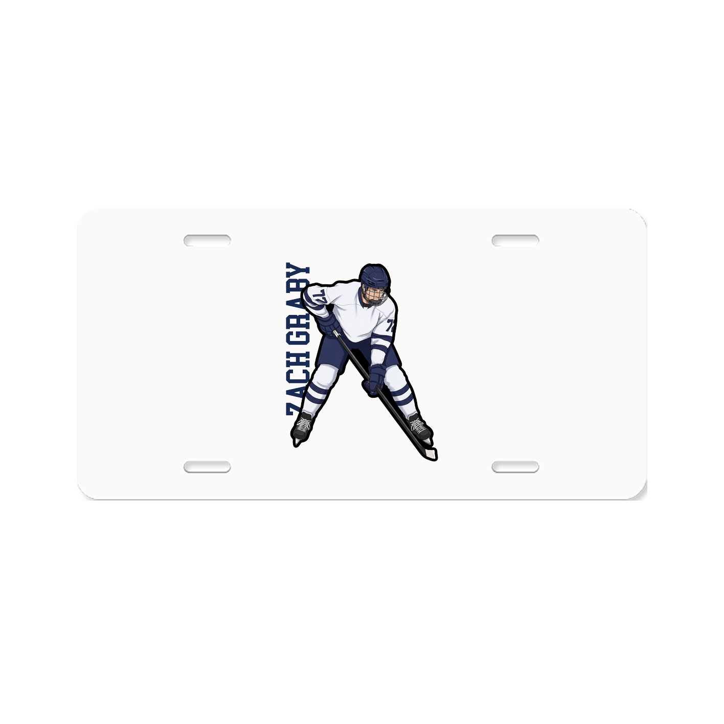License Plate — Name Vertical in Classic