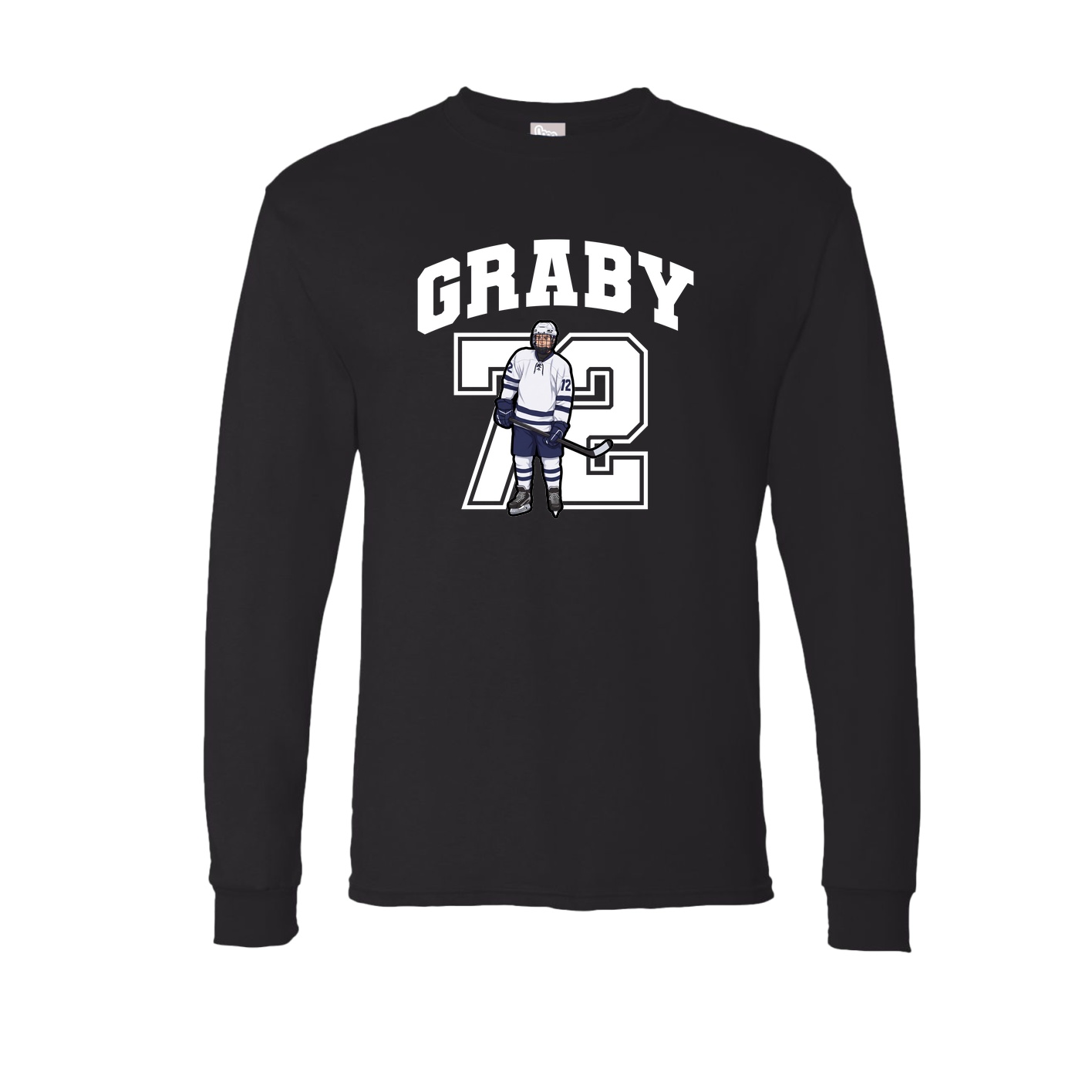 Long Sleeve Tee — Number in Black