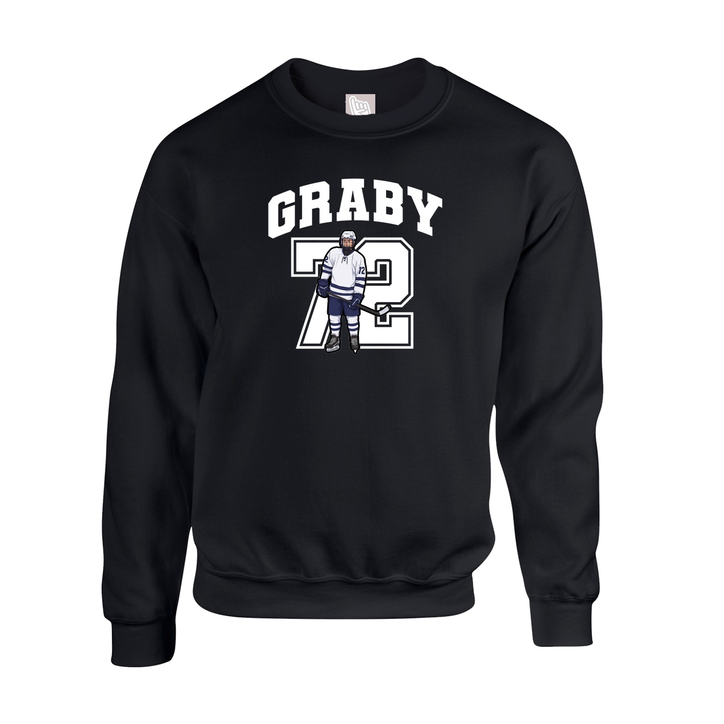 Fleece Crew — Number in Black