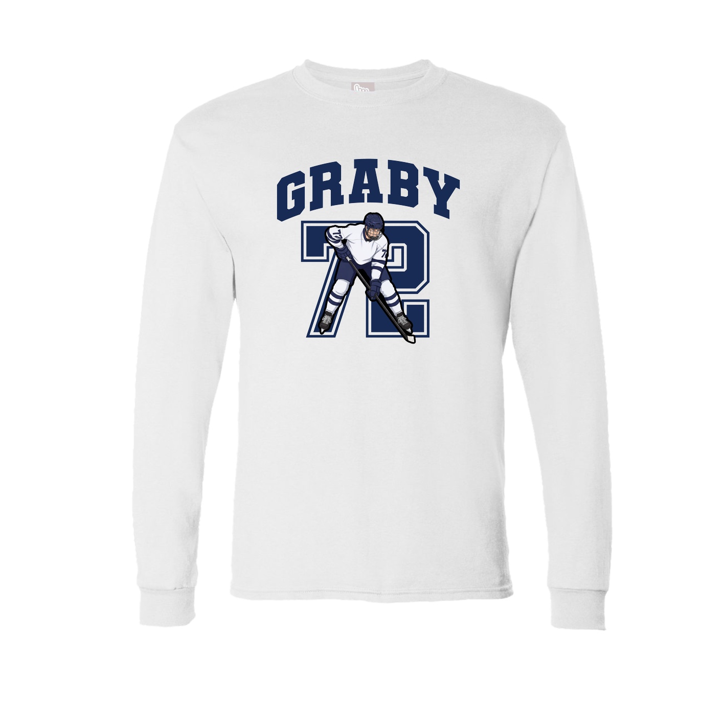 Long Sleeve Tee — Number in White