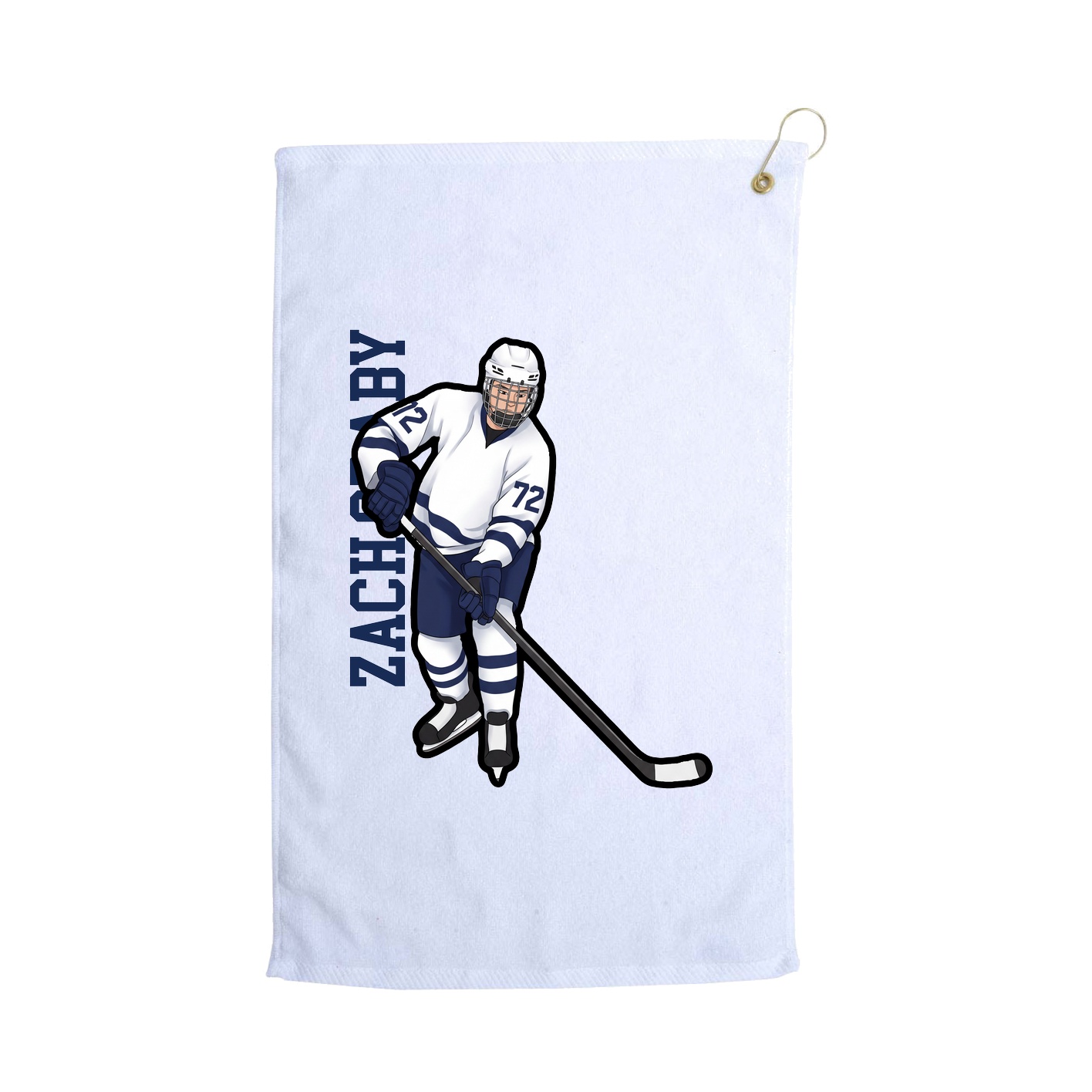 Golf Towel — Name Vertical in White