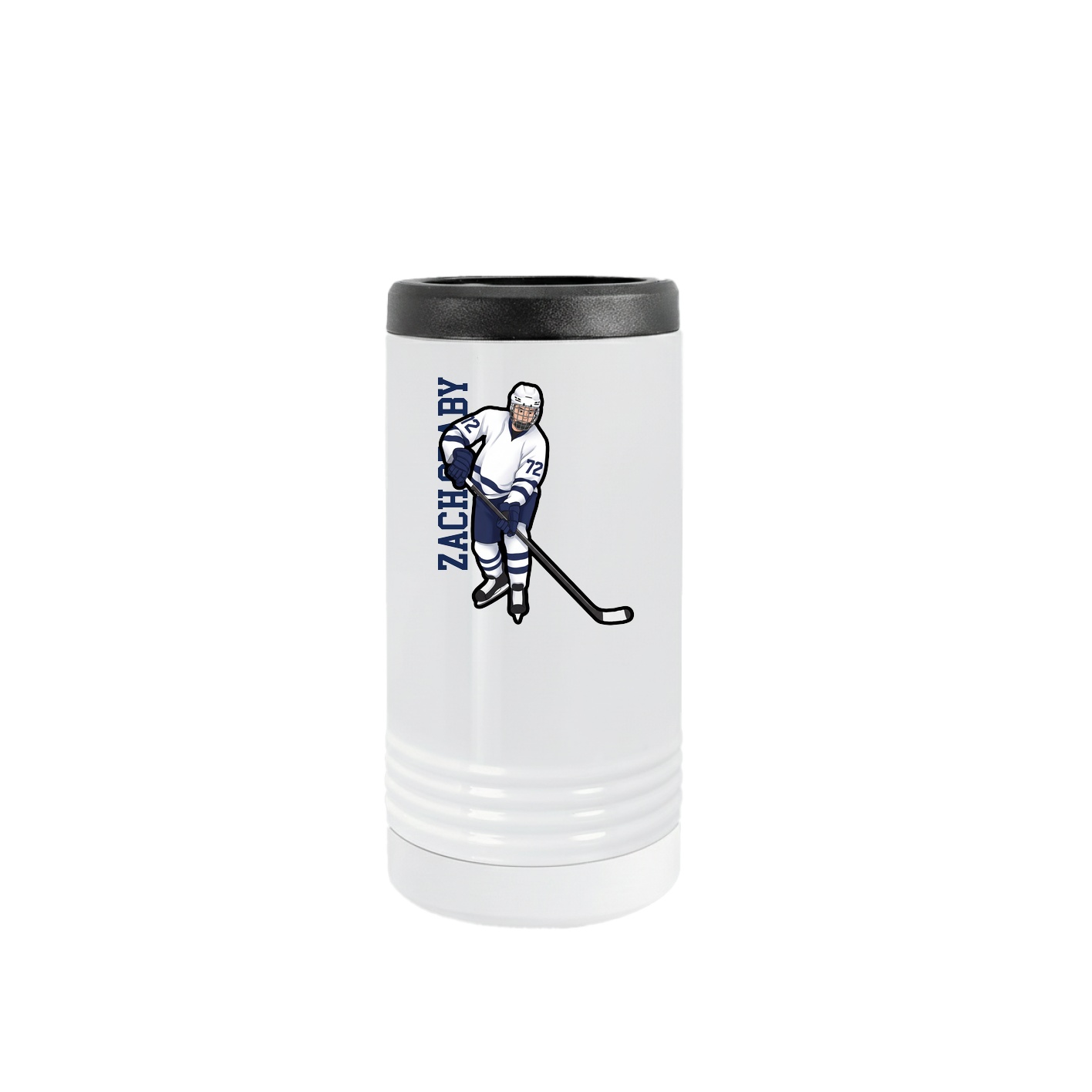Slim Beverage Holder — Name Vertical in White