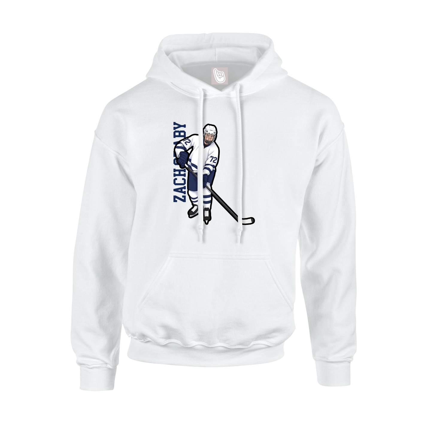 Youth Hoodie — Name Vertical in White