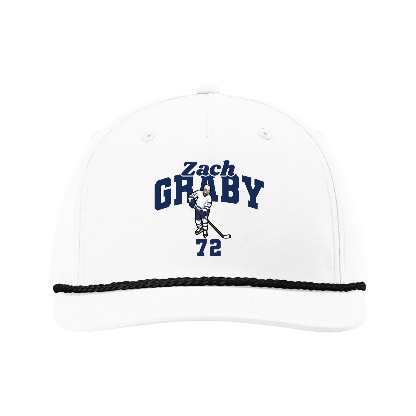 Five-Panel Classic Rope Cap — Signature Arch in White