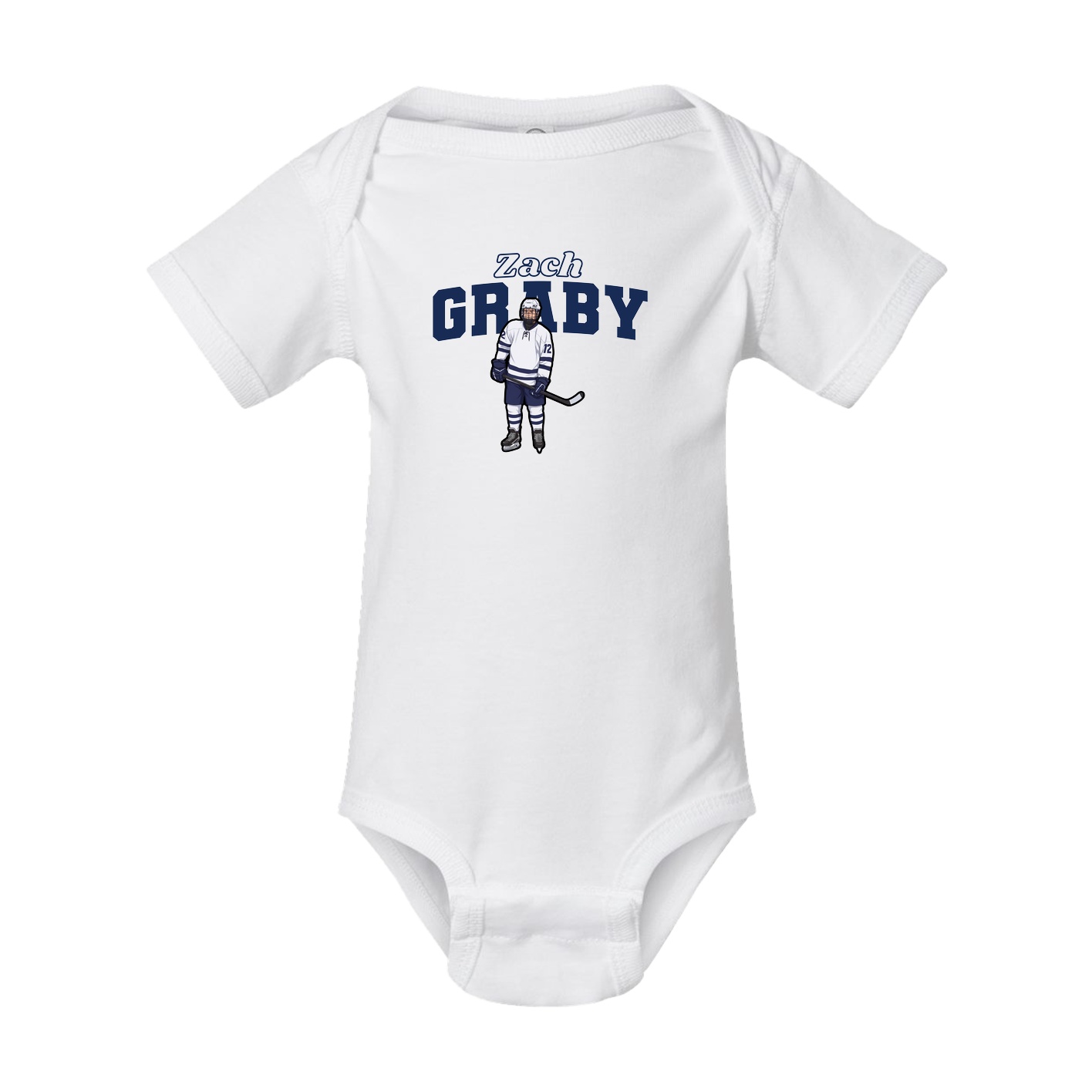 Baby Onesie — Name Arch in White