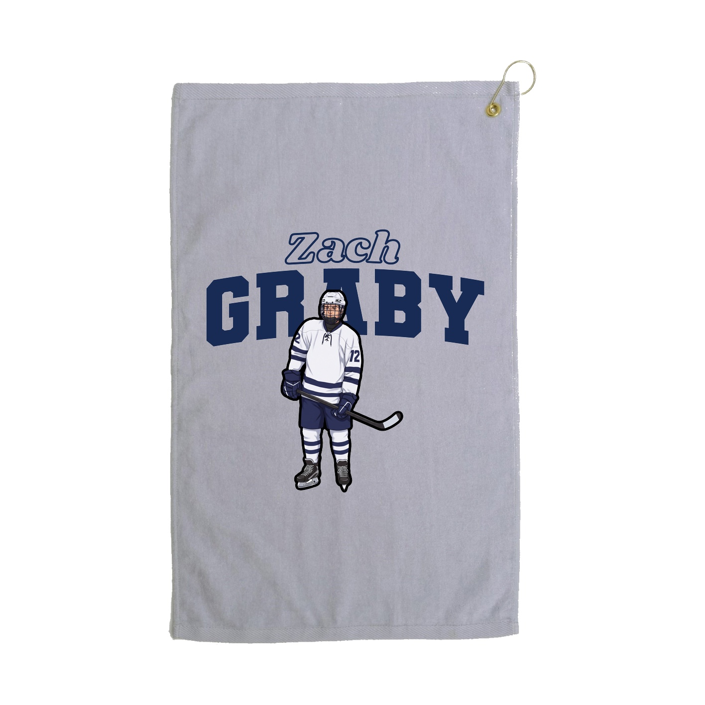 Golf Towel — Name Arch in Grey