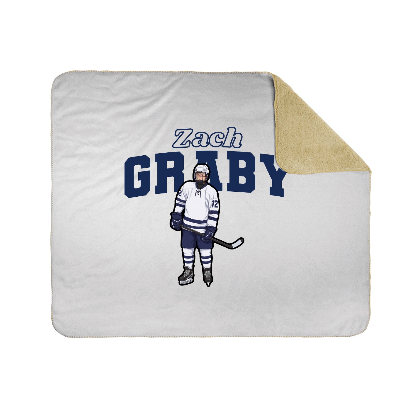 Throw Blanket — Name Arch in White