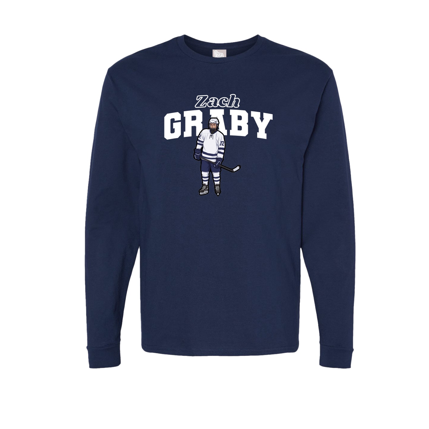 Long Sleeve Tee — Name Arch in Navy