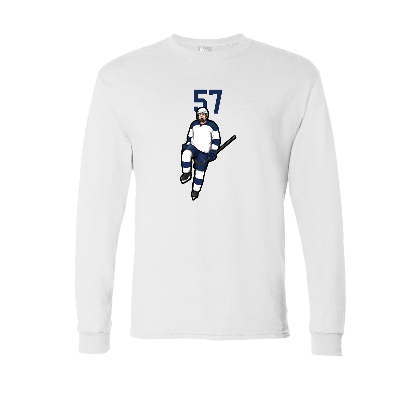 Long Sleeve Tee — Number Top in White