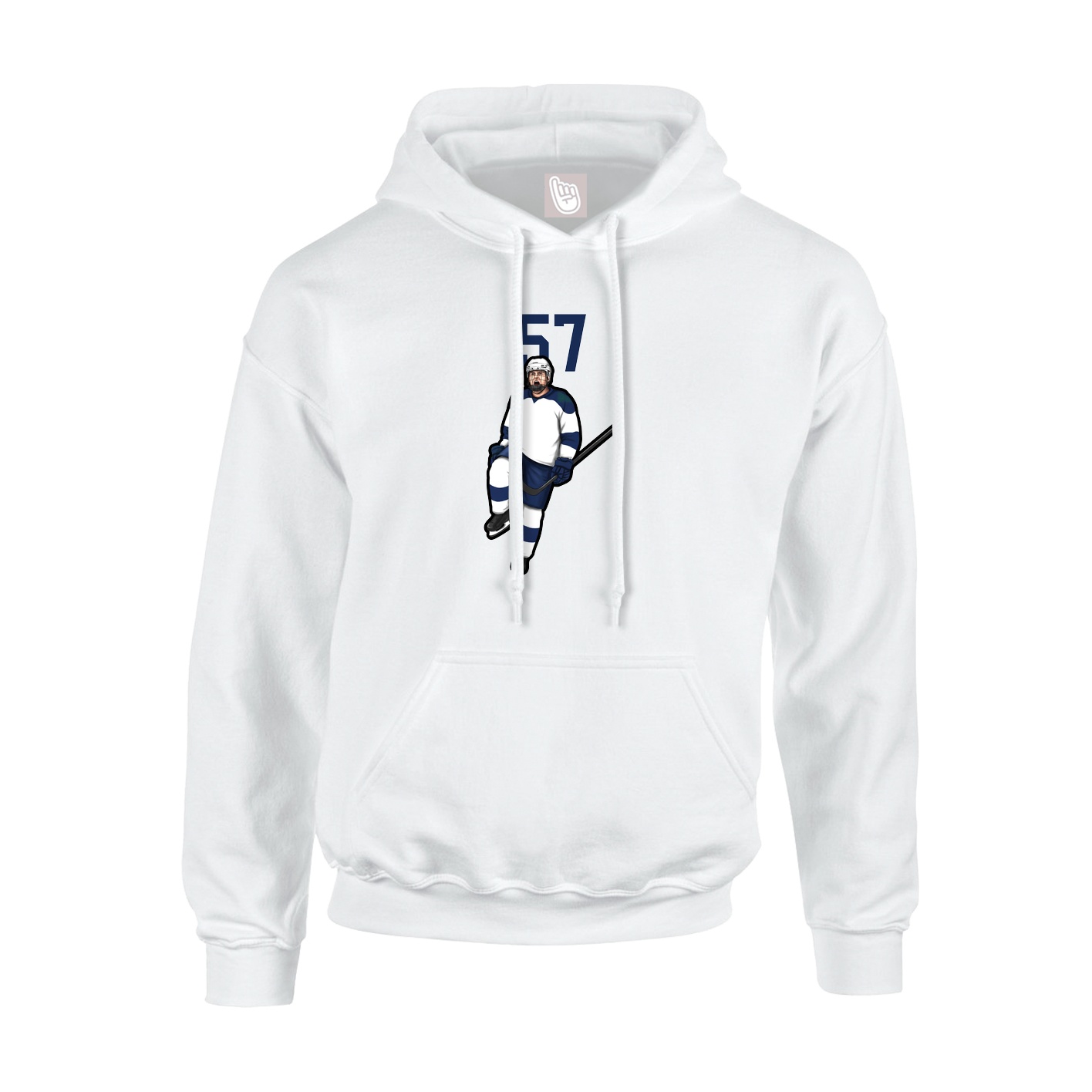 Youth Hoodie — Number Top in White