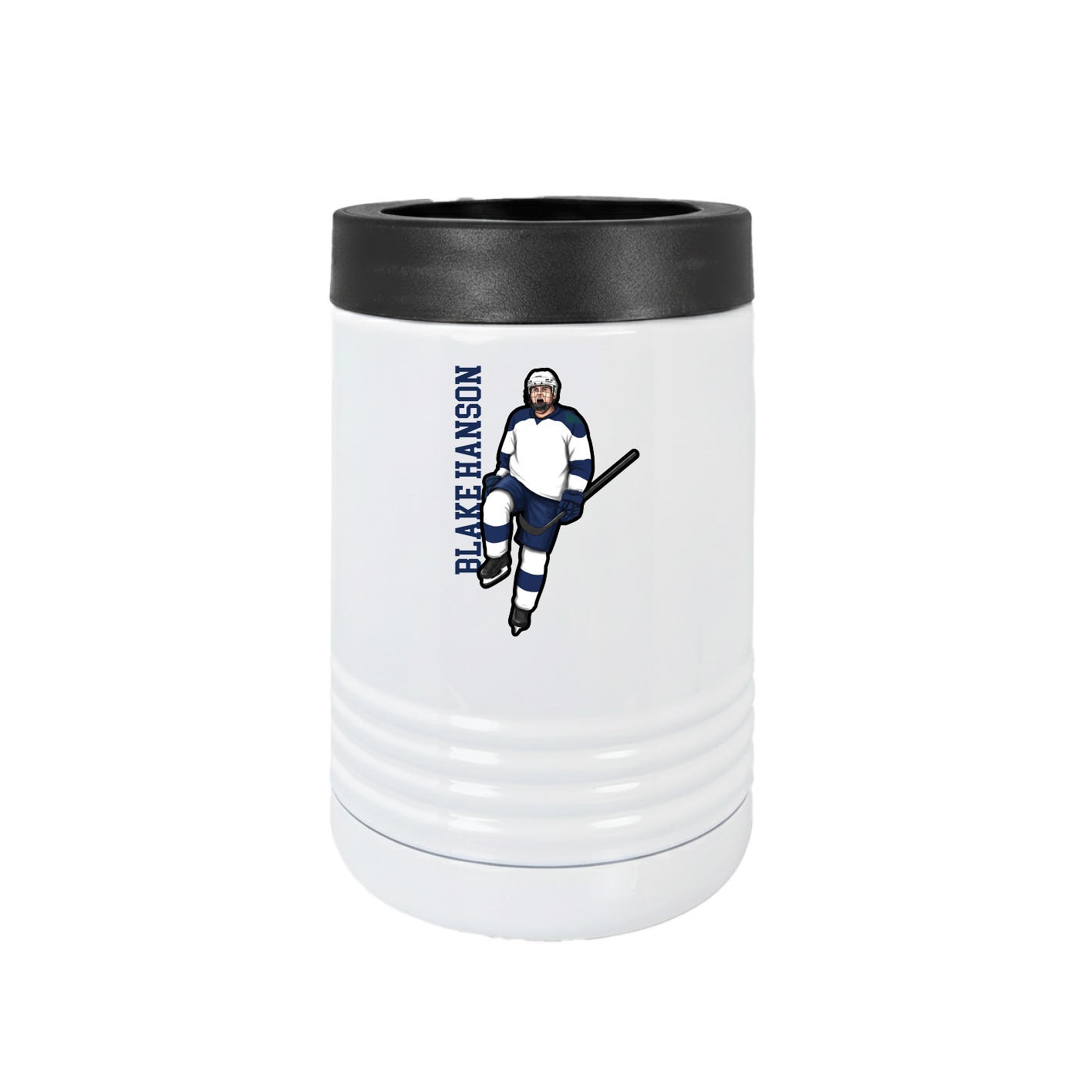 Beverage Holder — Name Vertical in White