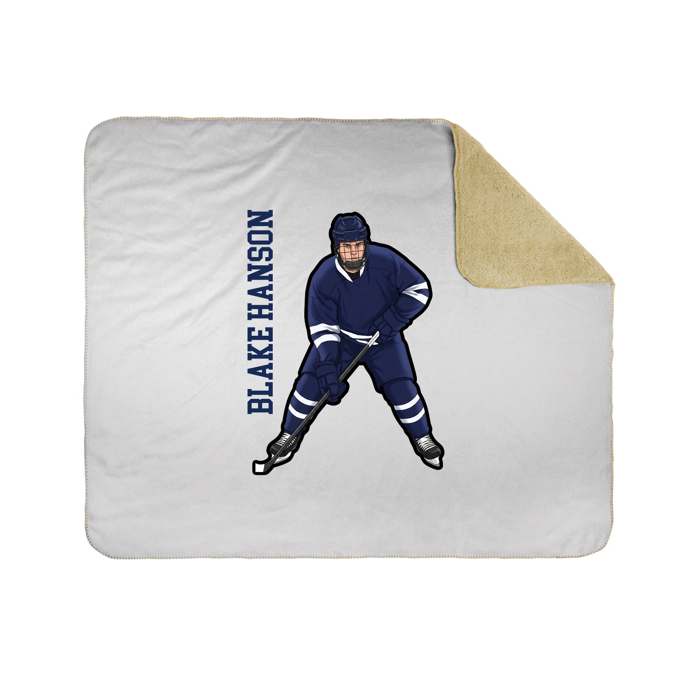 Throw Blanket — Name Vertical in White