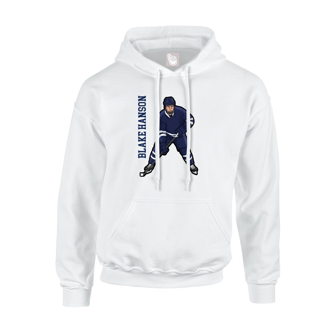 Youth Hoodie — Name Vertical in White