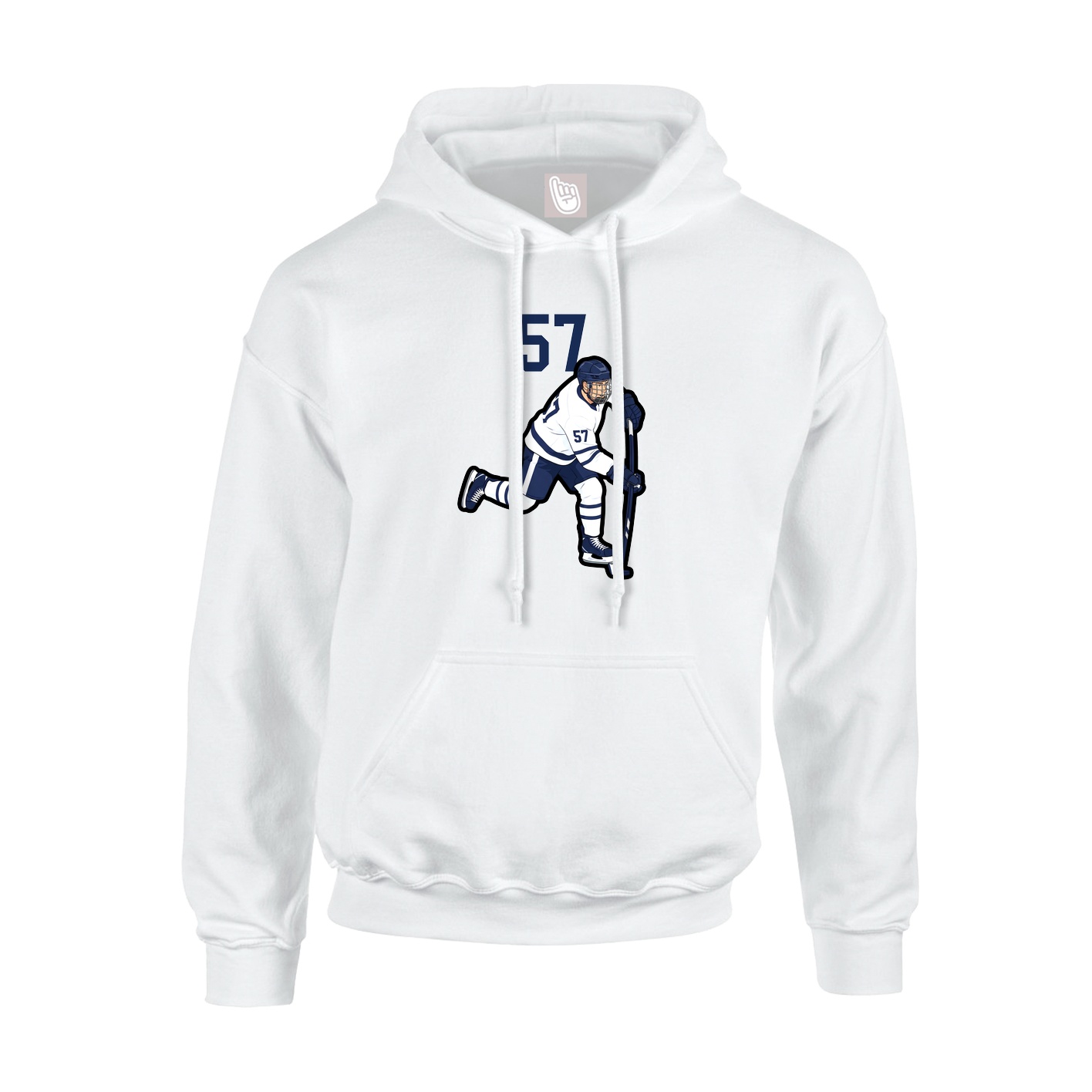 Hoodie — Number Top in White