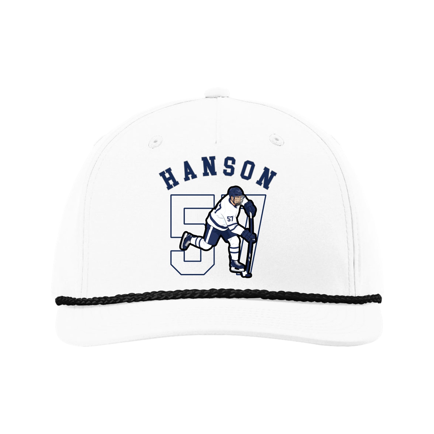 Five-Panel Classic Rope Cap — Shirsey Arch in White