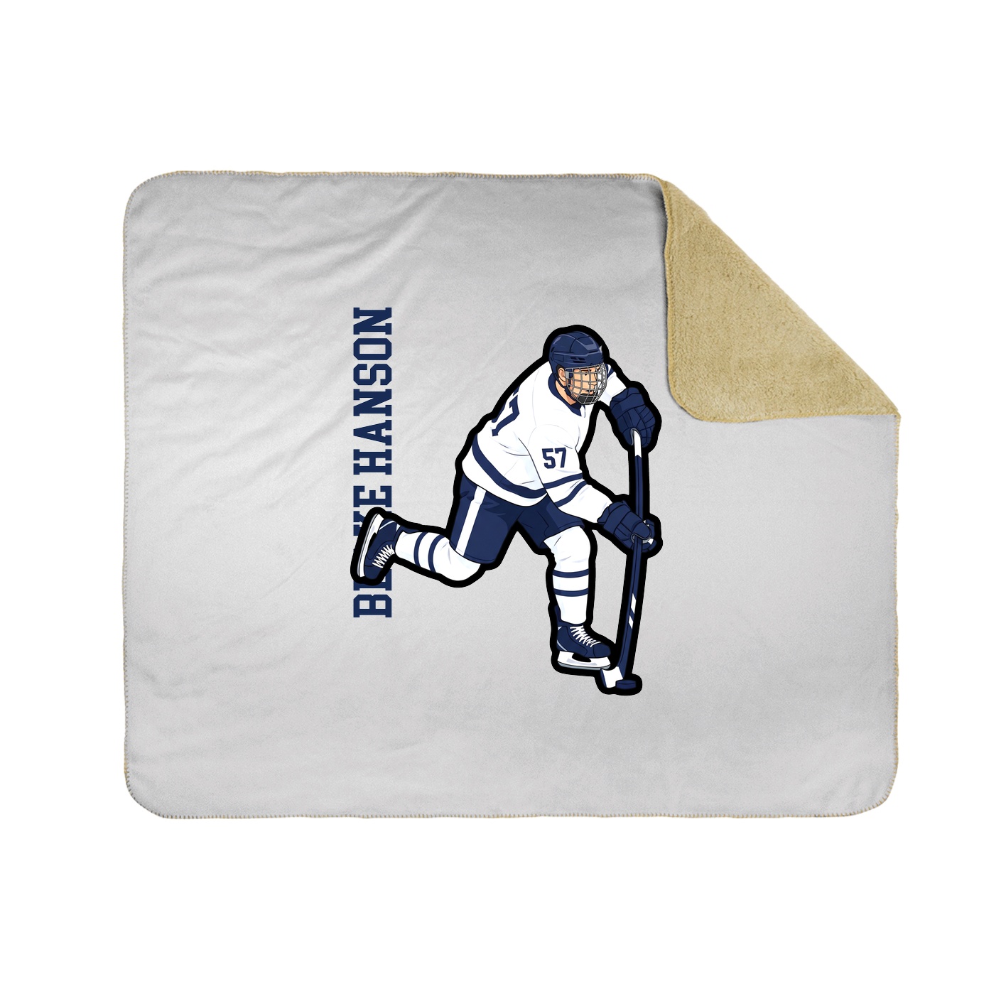 Throw Blanket — Name Vertical in White