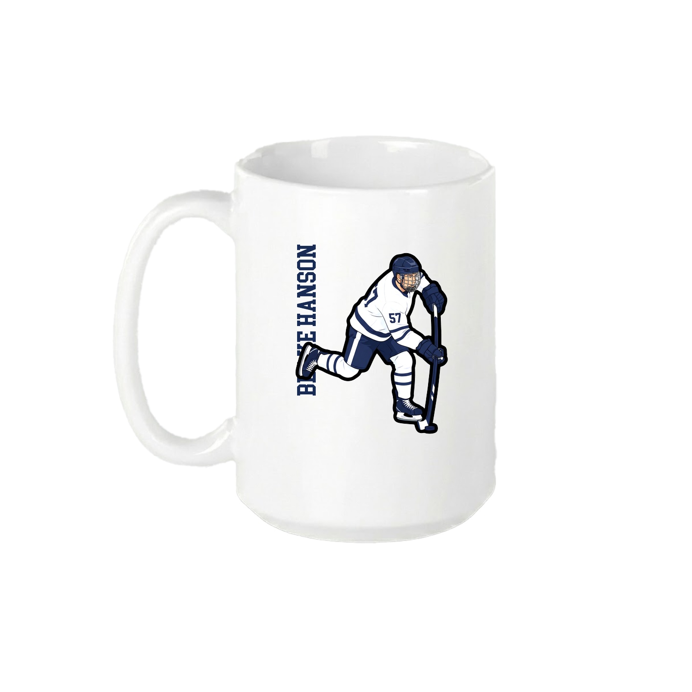 15oz Coffee Mug — Name Vertical in White