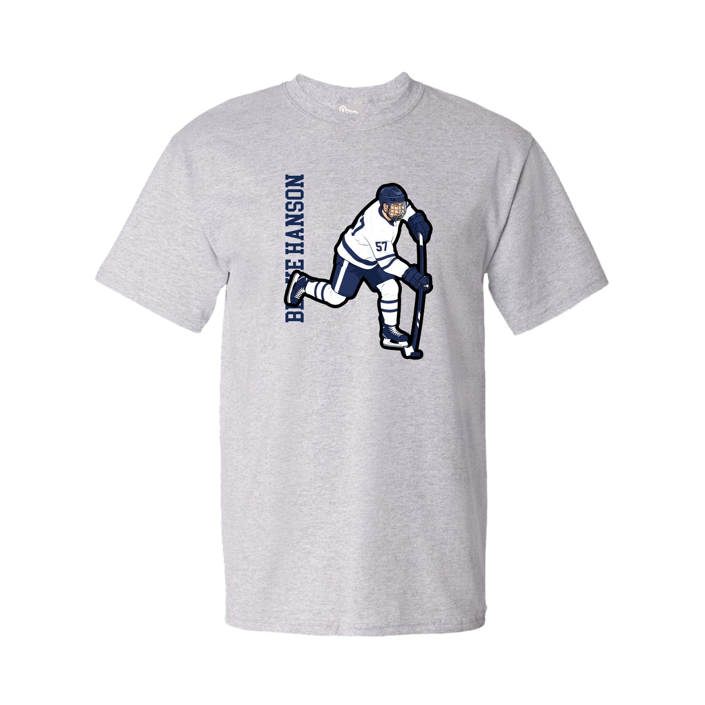 Youth Tee — Name Vertical in Grey