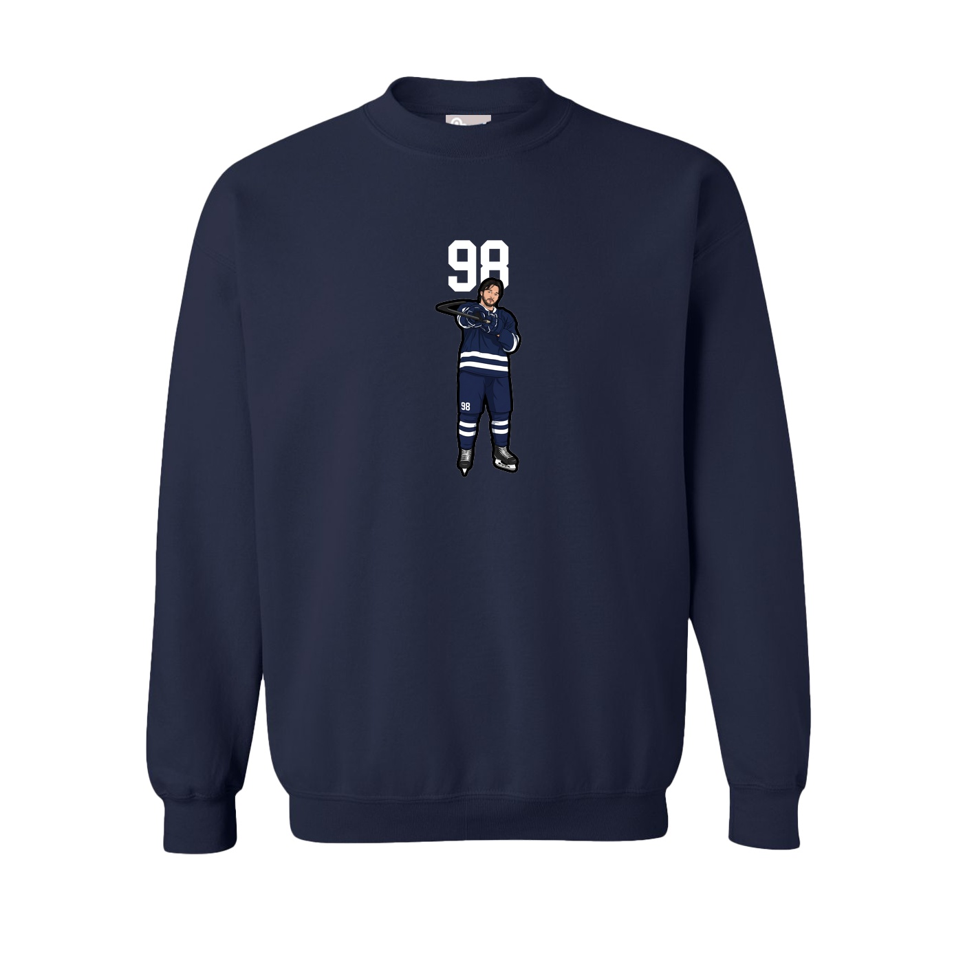 Fleece Crew — Number Top in Navy