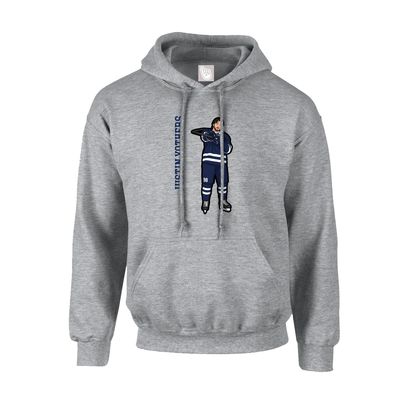 Youth Hoodie — Name Vertical in Grey